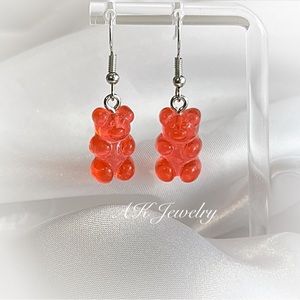 💎Gummy Bear Earrings, Pierced, Red